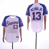 Braves 13 Ronald Acuna Jr. White Throwback Jersey Sguo,baseball caps,new era cap wholesale,wholesale hats